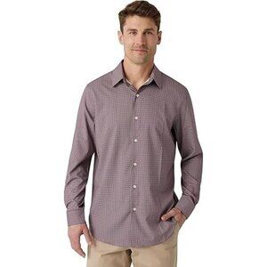 NEW Chaps Mens XXL Regular Fit Button Down Checkered Dress Shirt Bamboo Stretch